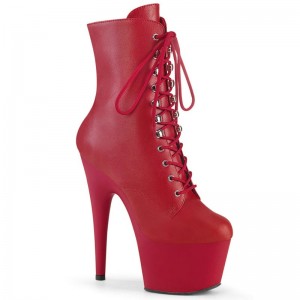Pleaser Adore-1020 Vegan Leather Stiefel Damen Rot | HMZWEBIXR