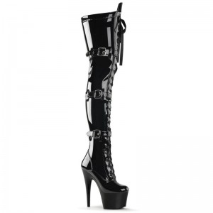 Pleaser Adore-3028 Overknee Stiefel Damen Schwarz | WSUNILPQY