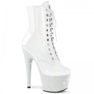 Pleaser Bejeweled-1020-7 Stiefel Damen Weiß | FICNAKEJY