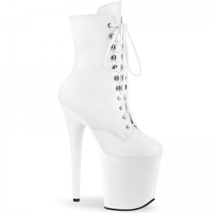 Pleaser Flamingo-1020 Vegan Leather Stiefel Damen Weiß | CBWSXMFCH