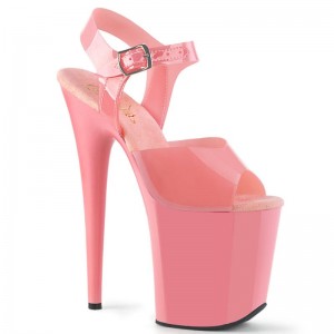 Pleaser Flamingo-808N Plateau High Heels Damen Rosa | QDRIVLUTW