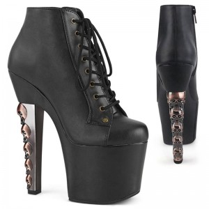 Pleaser Hex-1005 Vegan Leather Stiefel Damen Schwarz | YBKDBLOXU