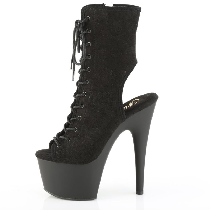 Pleaser Adore-1016 Faux Suede Stiefel Damen Schwarz | CPYWMCSXI