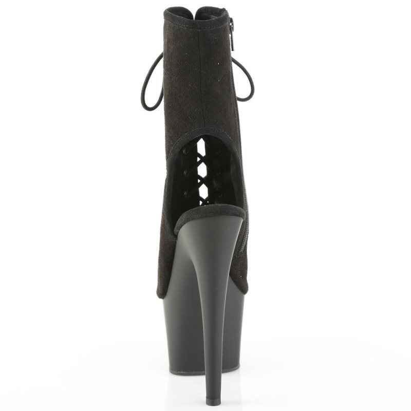 Pleaser Adore-1016 Faux Suede Stiefel Damen Schwarz | CPYWMCSXI