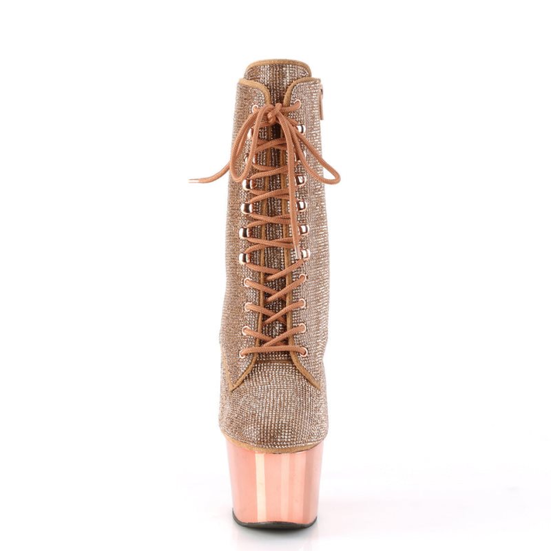 Pleaser Adore-1020CHRS Stiefel Damen Rosa Gold | FHUZGWZLY