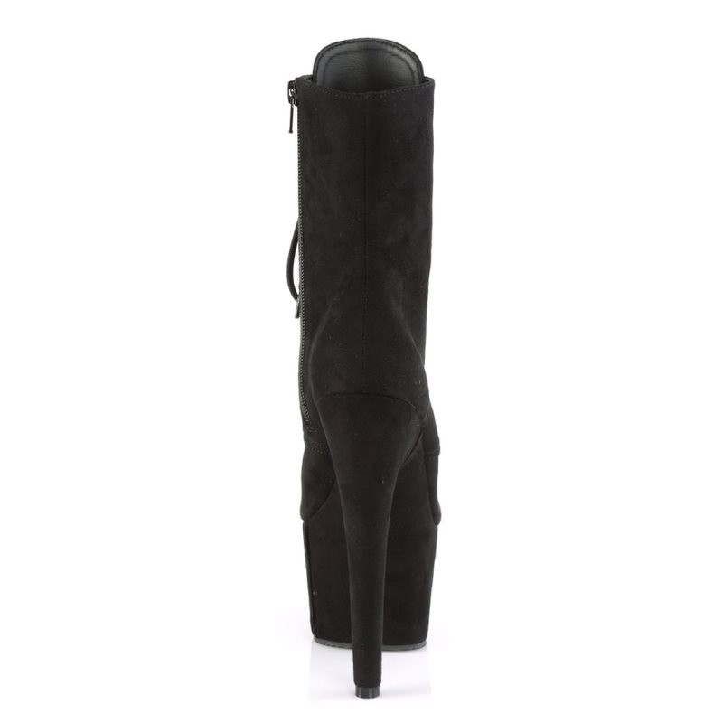 Pleaser Adore-1020FS Faux Suede Stiefel Damen Schwarz | LWSNGMEAH