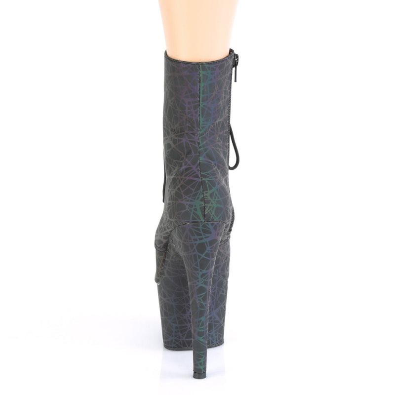 Pleaser Adore-1020REFL Stiefel Damen Grün Lila | PUOJSDGYA