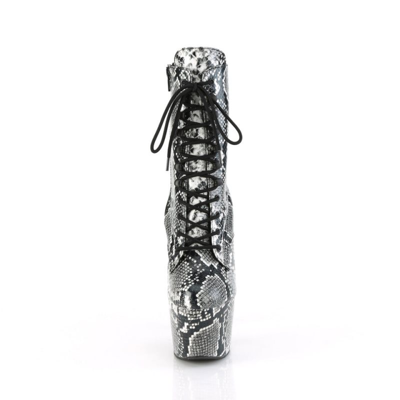 Pleaser Adore-1020SPWR Snake Stiefel Damen Schwarz | GJKYQEKUO