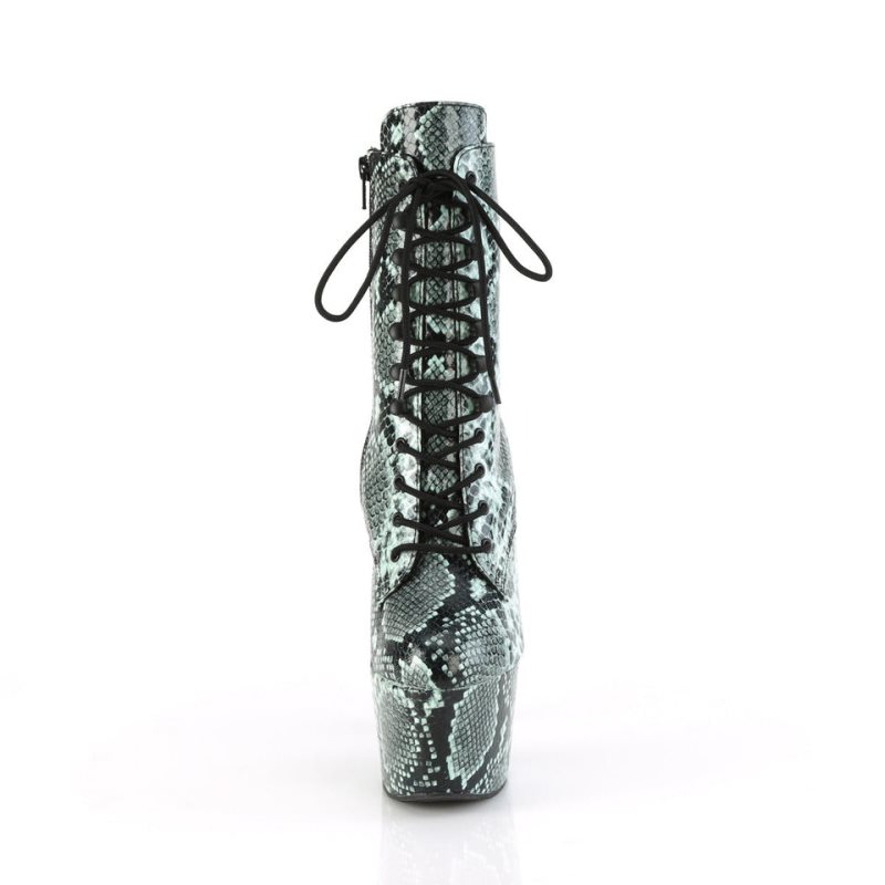 Pleaser Adore-1020SPWR Snake Stiefel Damen Grün | MQVREPUSM