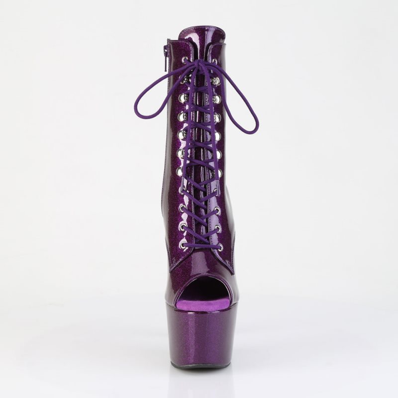 Pleaser Adore-1021GP Glitter Stiefel Damen Lila | DYFHJYVWR