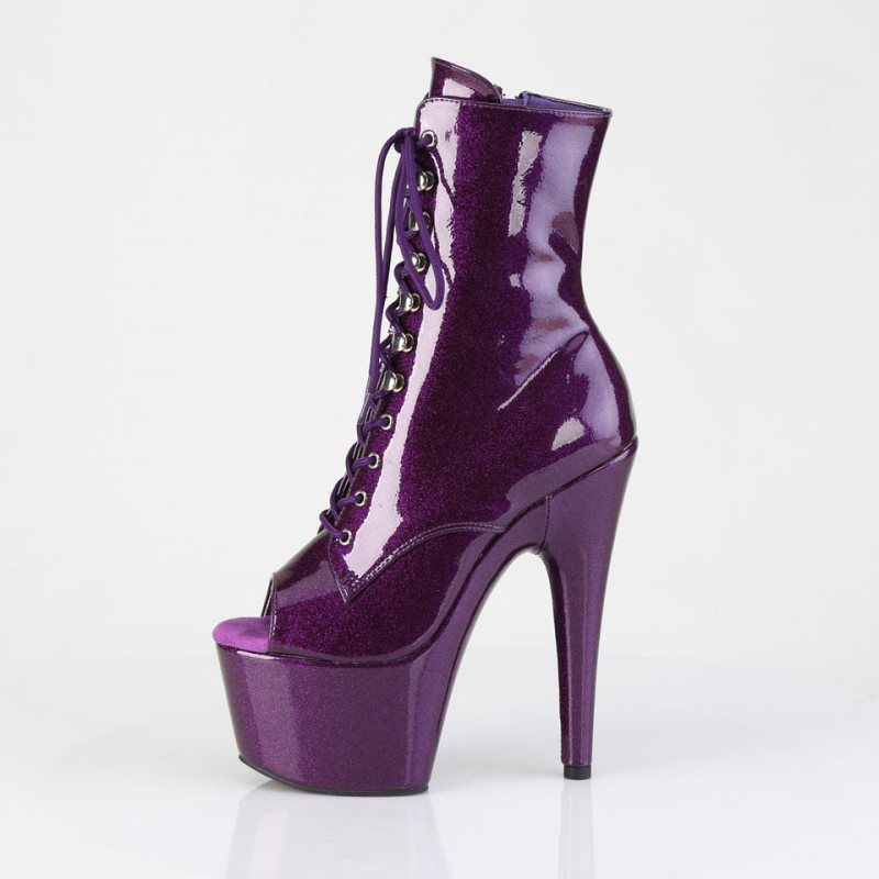Pleaser Adore-1021GP Glitter Stiefel Damen Lila | DYFHJYVWR