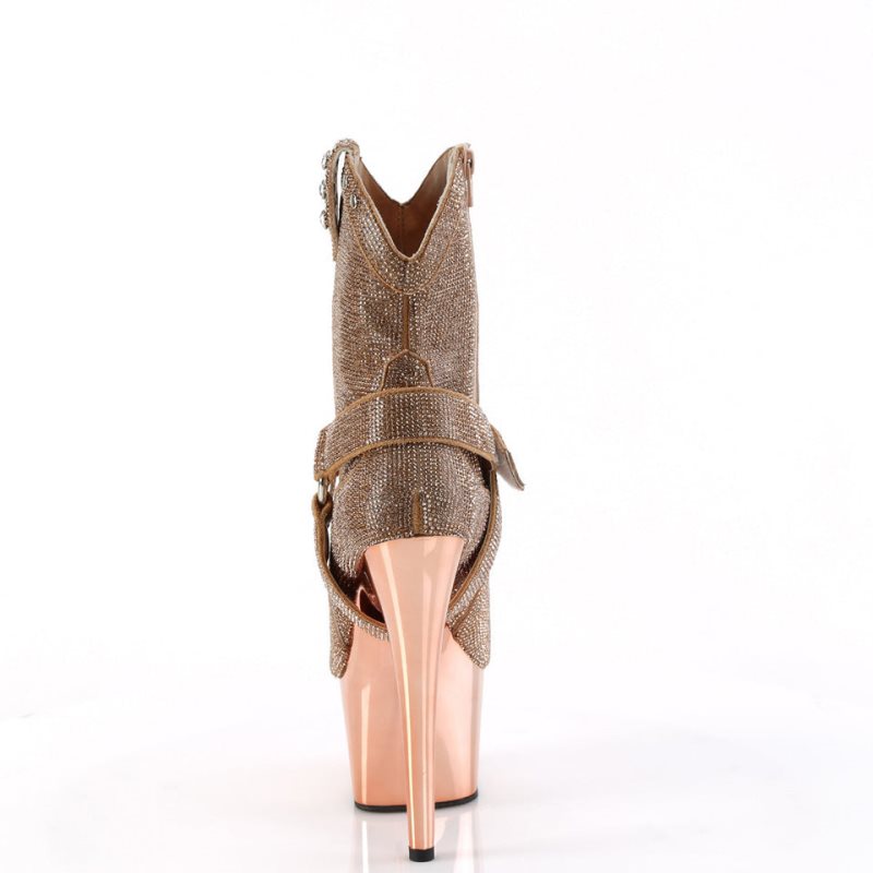 Pleaser Adore-1029CHRS Stiefel Damen Rosa Gold | FJYUQHFEO