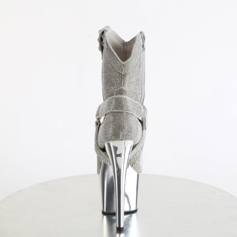 Pleaser Adore-1029CHRS Stiefel Damen Silber | XYEZINTDL