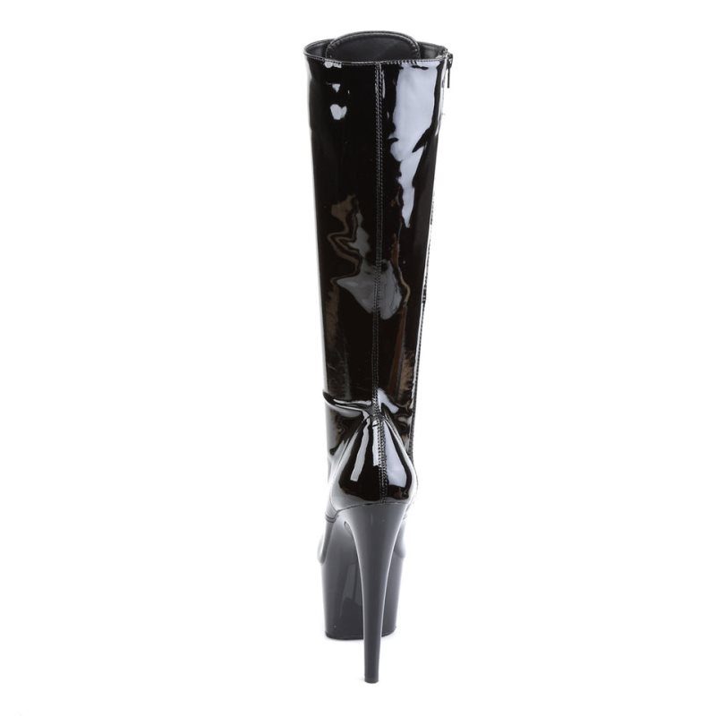 Pleaser Adore-2023 Kniehohe Stiefel Damen Schwarz | YVZEBFWVQ