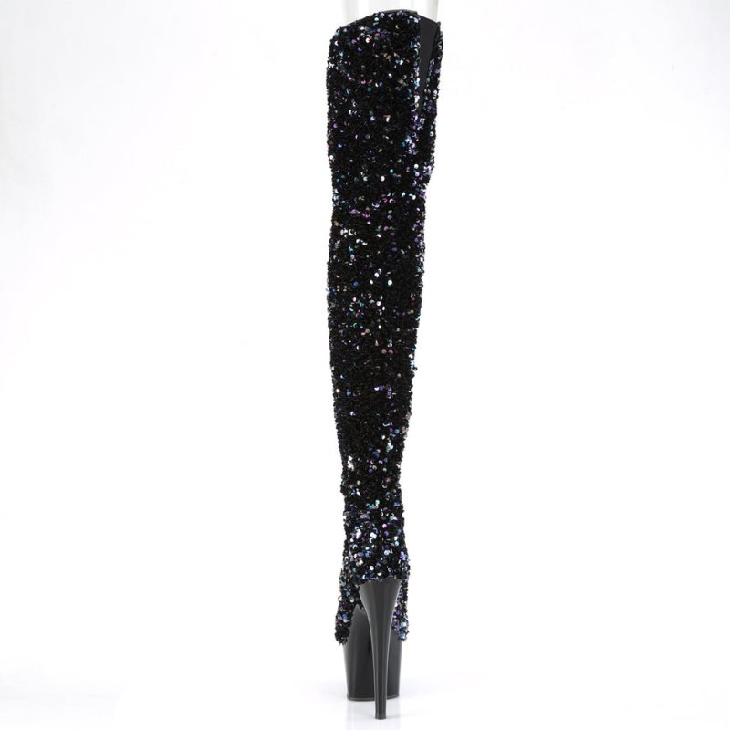 Pleaser Adore-3020 Overknee Stiefel Damen Schwarz | OVHMLVOCD