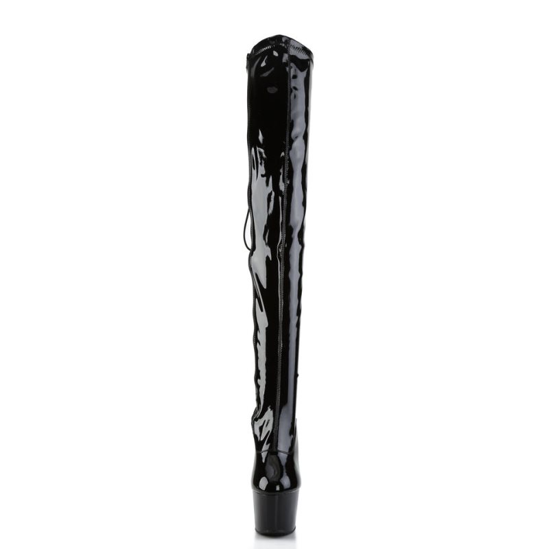Pleaser Adore-3063 Overknee Stiefel Damen Schwarz | WONUCPABH