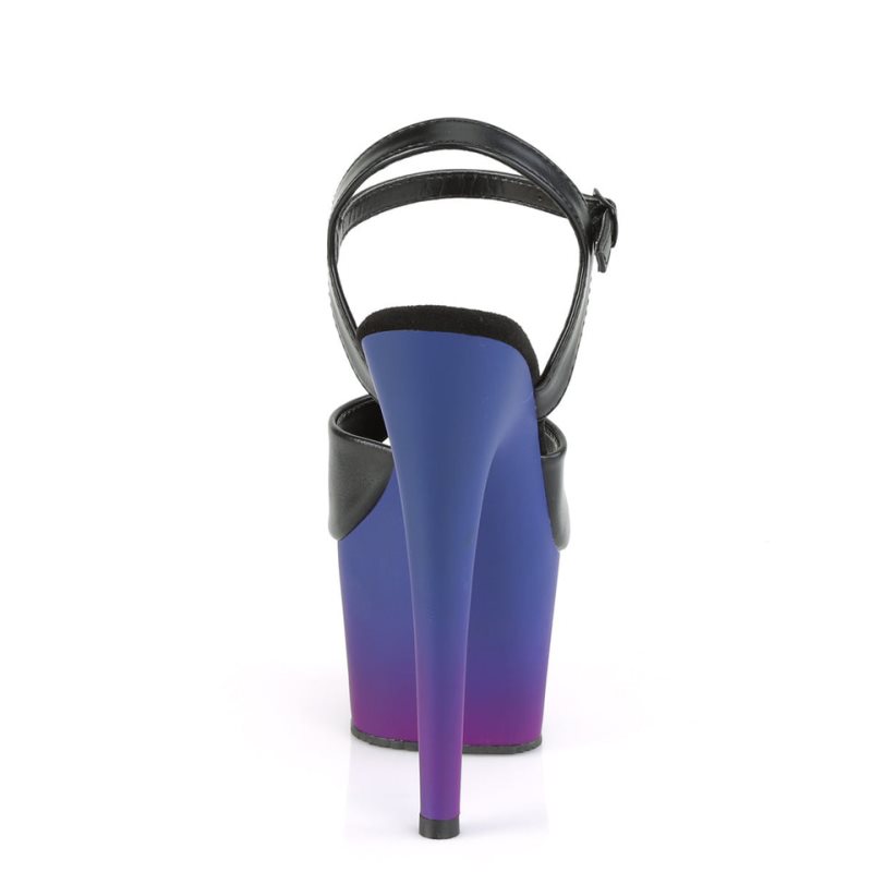 Pleaser Adore-709BP Vegan Leather Plateau High Heels Damen Schwarz Blau | WJPVUNBLI