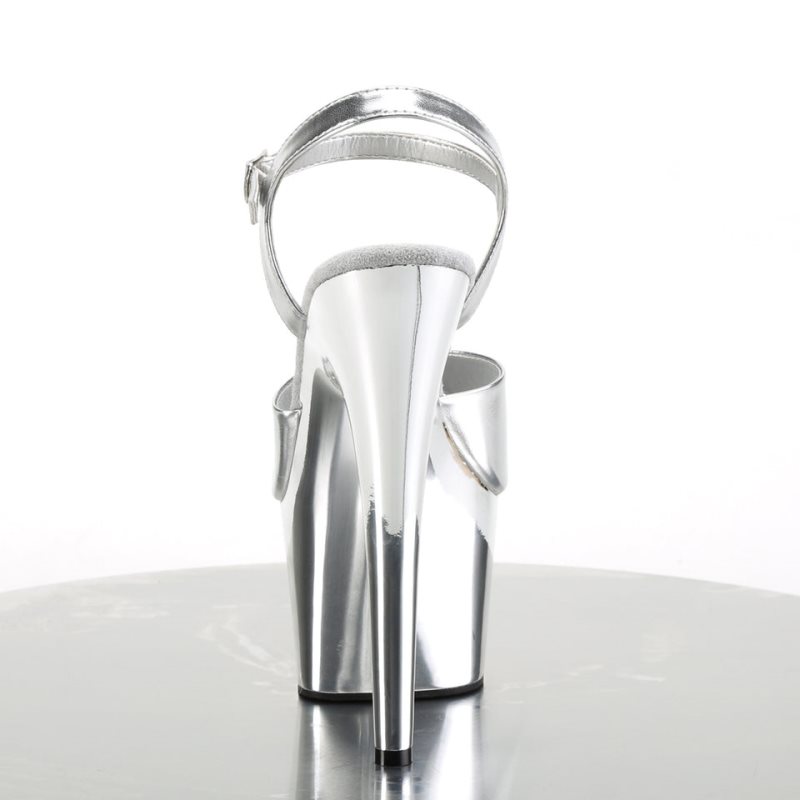 Pleaser Adore-709 Plateau High Heels Damen Silber | IHJTJQTIC