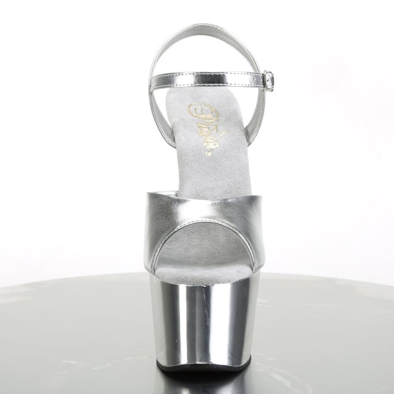 Pleaser Adore-709 Plateau High Heels Damen Silber | IHJTJQTIC