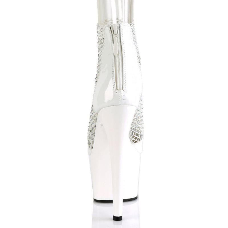 Pleaser Adore-765RM Plateau High Heels Damen Weiß | FDXBNMBPJ