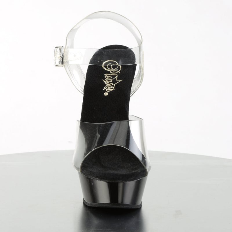 Pleaser Allure-608 Plateau High Heels Damen Schwarz | UWVISKZMU