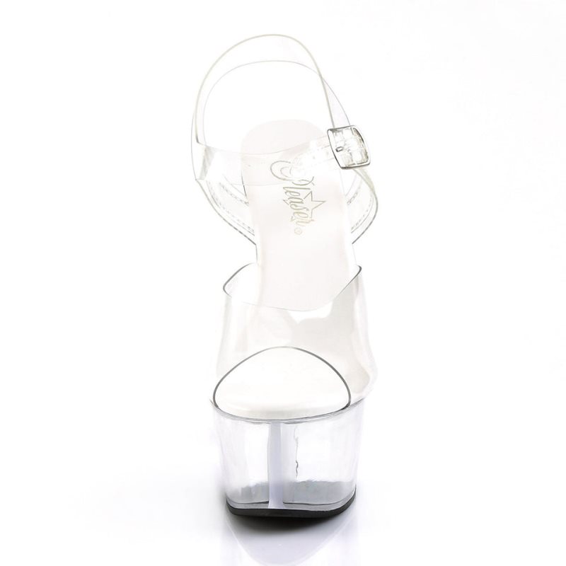 Pleaser Aspire-608 Plateau High Heels Damen Clear | KVBWQVPFO