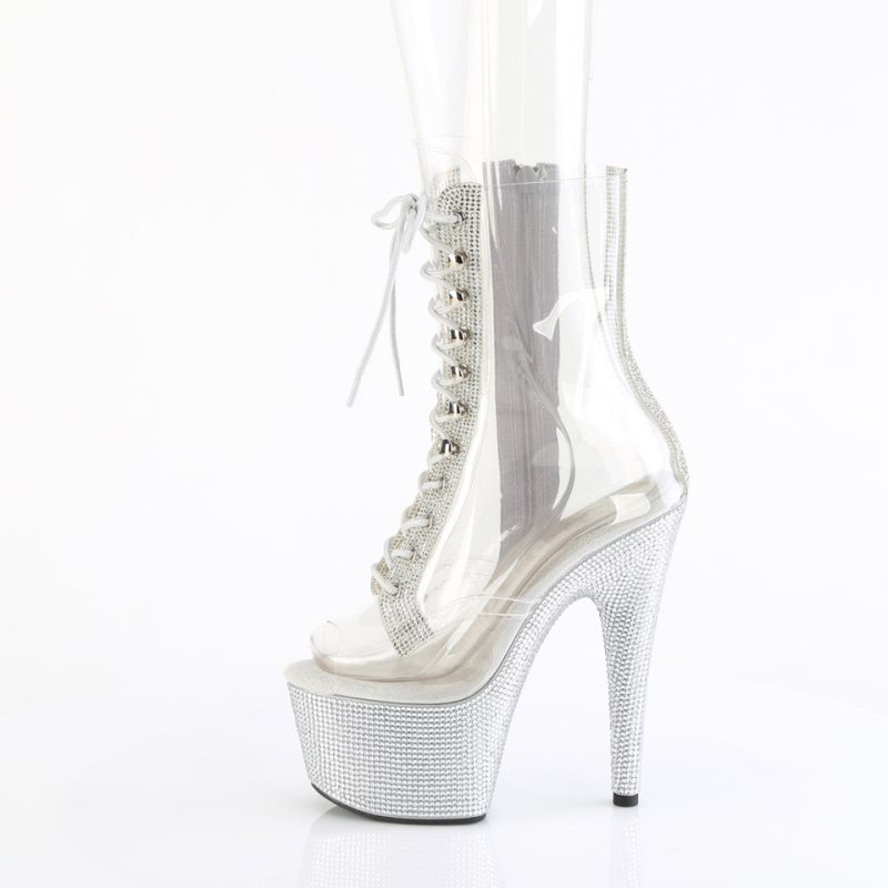 Pleaser Bejeweled-1021C-2 Stiefel Damen Silber | CVJZCNKQV