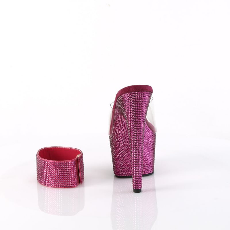 Pleaser Bejeweled-712RS Plateau High Heels Damen Fuchsie | ZRKTNTSAR