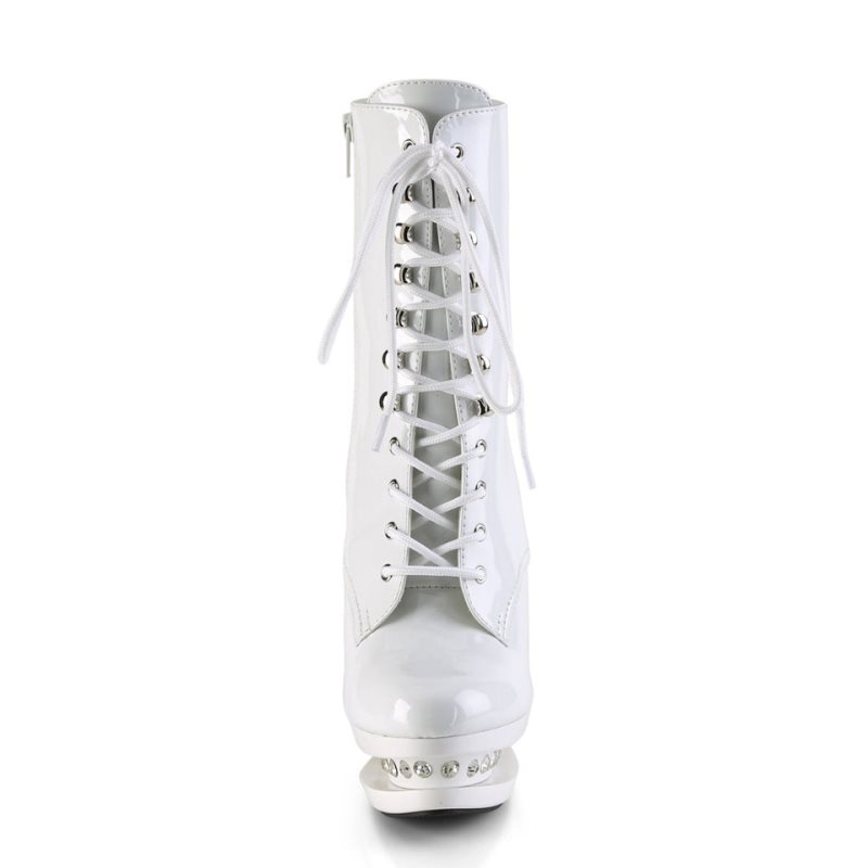 Pleaser Blondie-R-1020 Stiefel Damen Weiß | HRMUYEVUB