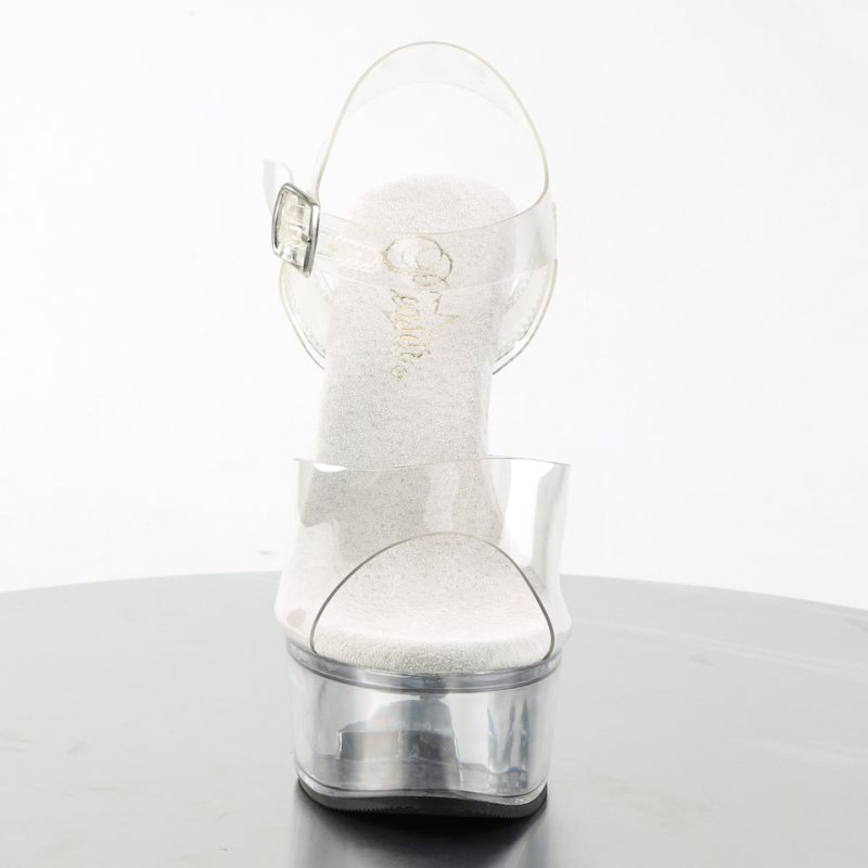 Pleaser Captiva-608 Plateau High Heels Damen Clear | AKVXFQITA