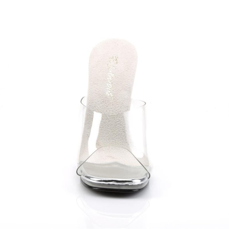 Pleaser Chic-01 Pantoletten Damen Clear | NLVQQZHGK