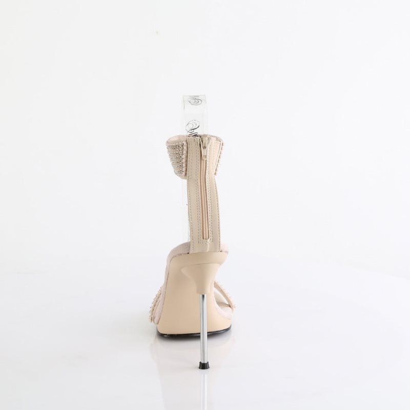 Pleaser Chic-40 Highheels Damen Beige | KJRWSGFYC
