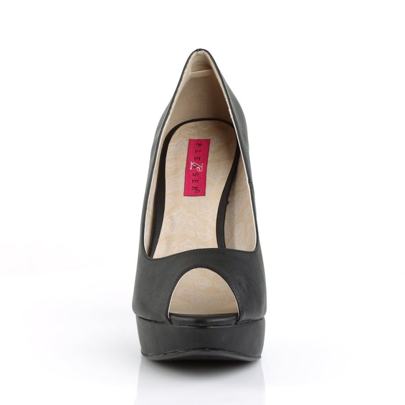 Pleaser Chloe-01 Vegan Leather Pumps Damen Schwarz | AWBPCIBXR