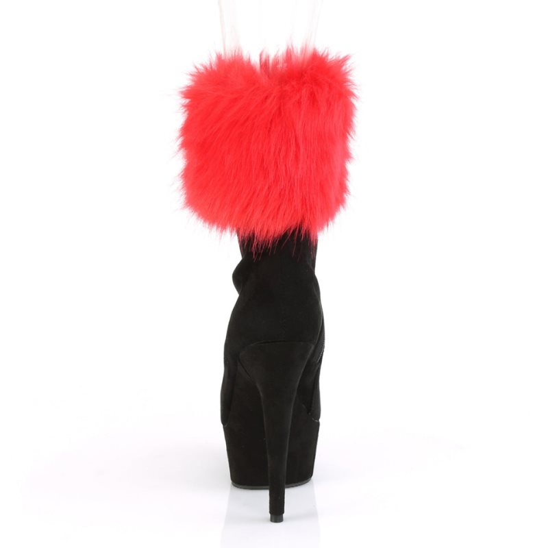 Pleaser Delight-1000 Suede Stiefel Damen Schwarz | ENHPMCOQY