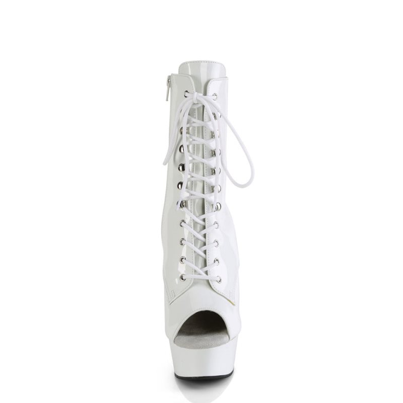 Pleaser Delight-1021 Stiefel Damen Weiß | BNSHMROTZ