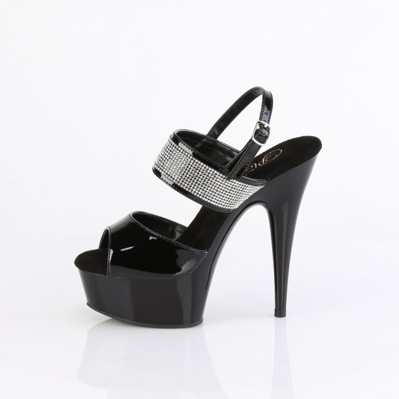 Pleaser Delight-639 Plateau High Heels Damen Schwarz | AIYHWBSAM