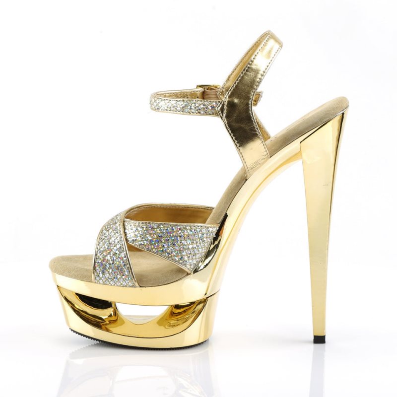 Pleaser Eclipse-619G Plateau High Heels Damen Gold | IOFCYQGBW