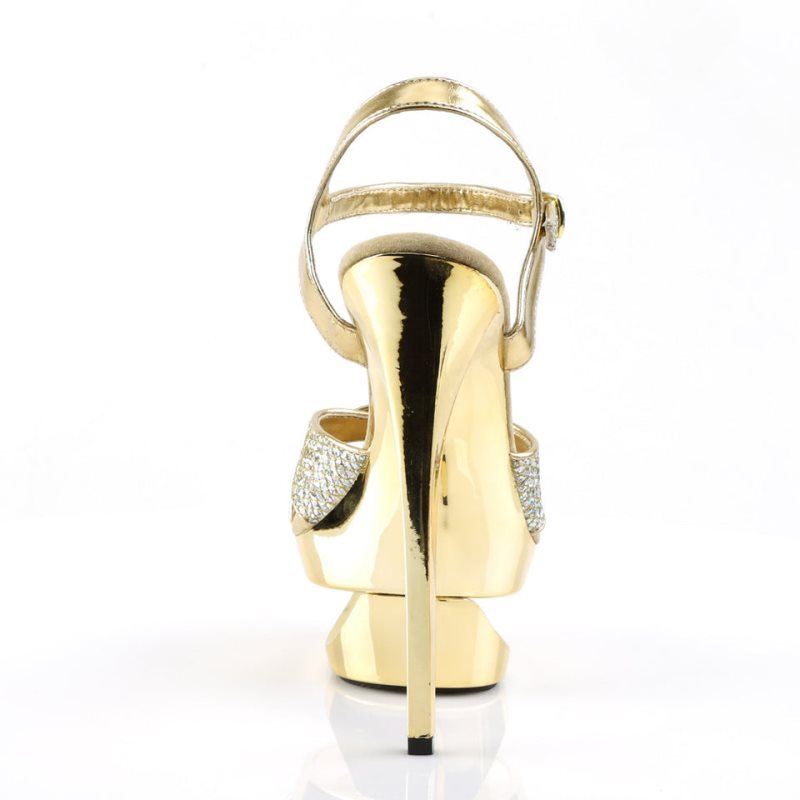 Pleaser Eclipse-619G Plateau High Heels Damen Gold | IOFCYQGBW