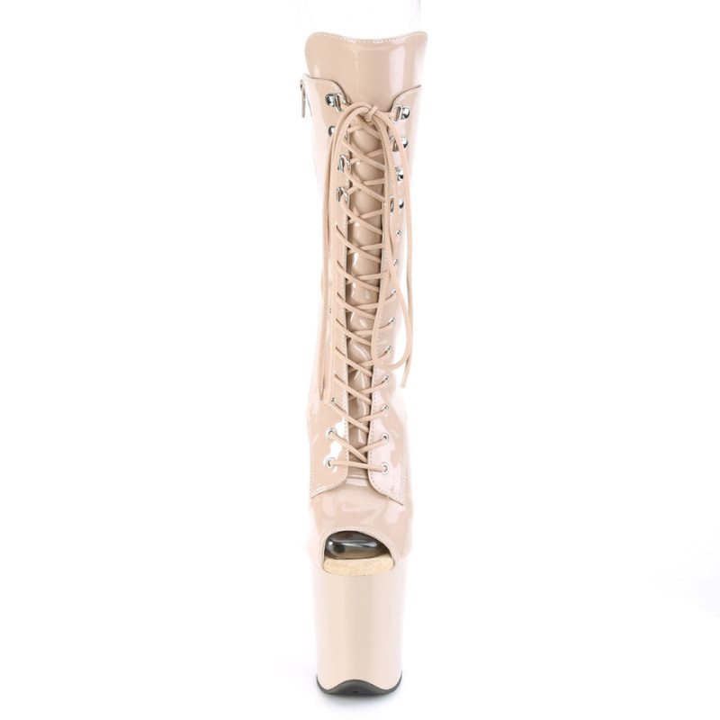 Pleaser Flamingo-1051 Stiefel Damen Beige | NULJBZHSP