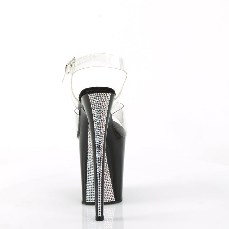 Pleaser Flamingo-808CRS-2 Plateau High Heels Damen Schwarz | WMSTFIDZU
