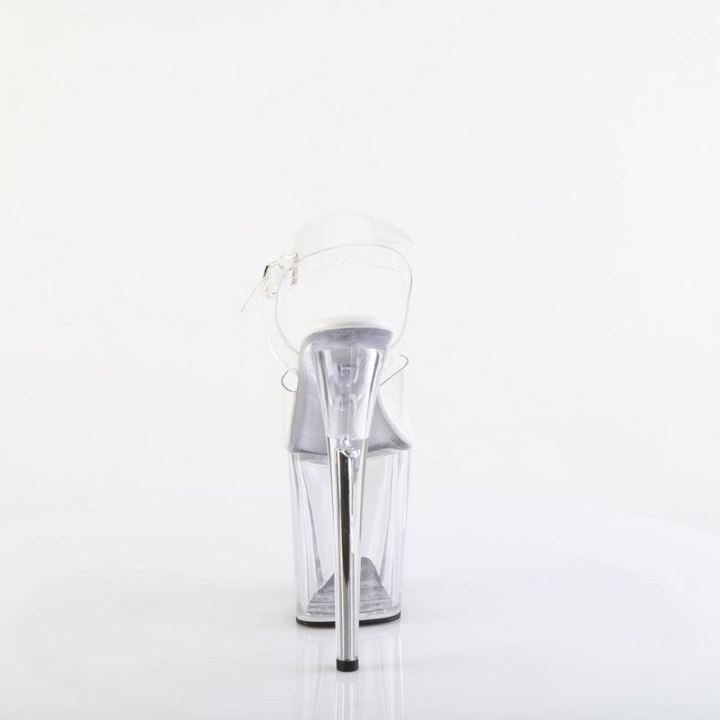 Pleaser Flamingo-808VL Plateau High Heels Damen Clear | MGZXTXIMR