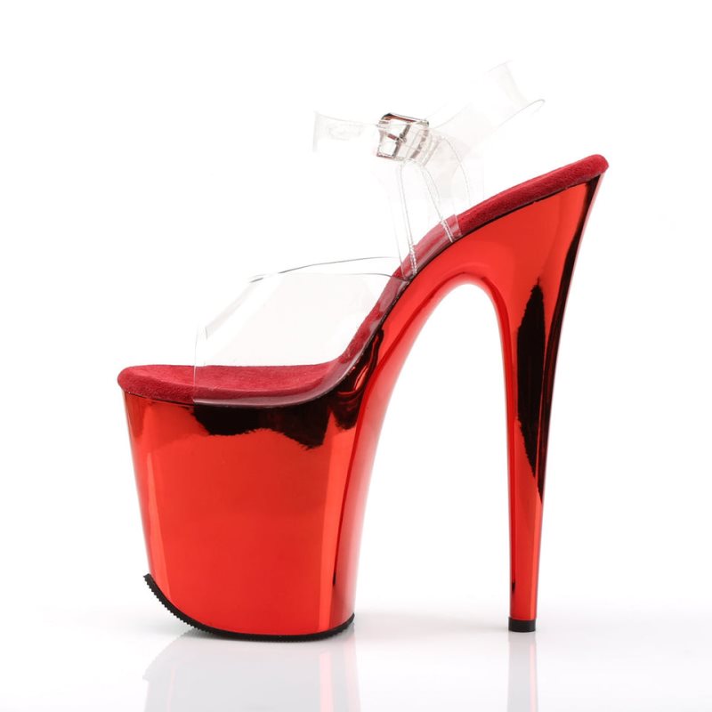 Pleaser Flamingo-808 Plateau High Heels Damen Rot | MXIKZEKYH