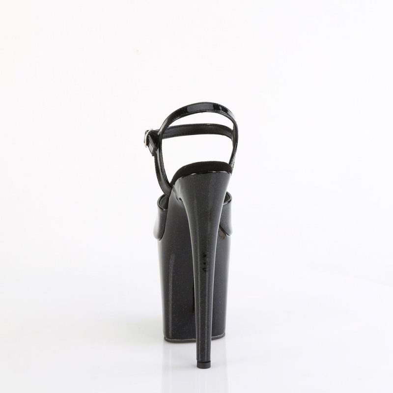 Pleaser Flamingo-809GP Plateau High Heels Damen Schwarz | KZQCNDCBE