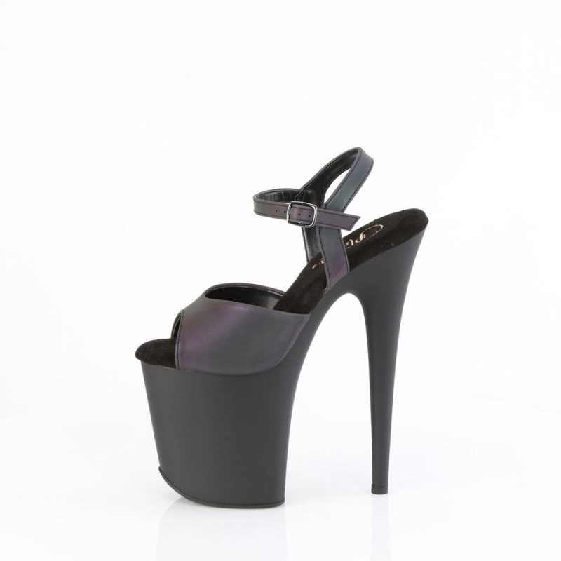 Pleaser Flamingo-809REFL Plateau High Heels Damen Grün Schwarz | ERSPIDSOC
