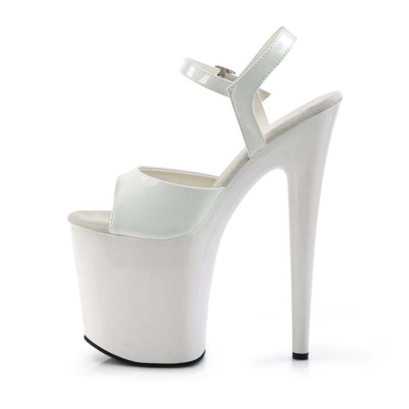 Pleaser Flamingo-809 Plateau High Heels Damen Weiß | KJMYSVPXT