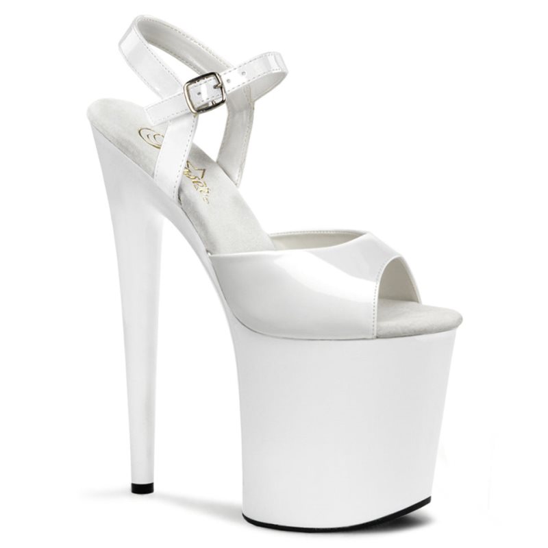 Pleaser Flamingo-809 Plateau High Heels Damen Weiß | KJMYSVPXT