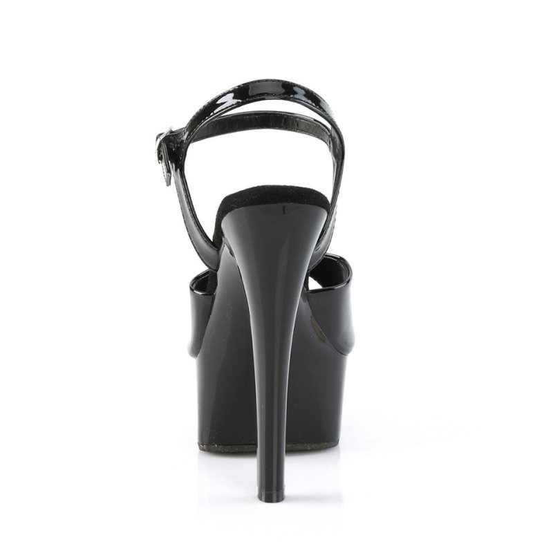 Pleaser Gleam-609 Plateau High Heels Damen Schwarz | LMQBGWHVR
