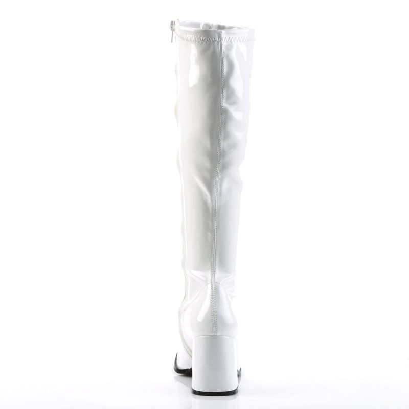 Pleaser Gogo-300 Kniehohe Stiefel Damen Weiß | NPZYTBKOM
