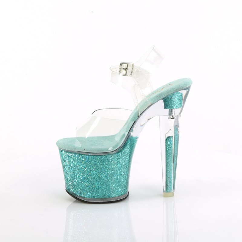Pleaser Lovesick-708SG Plateau High Heels Damen Blau | PMVIJZVYT