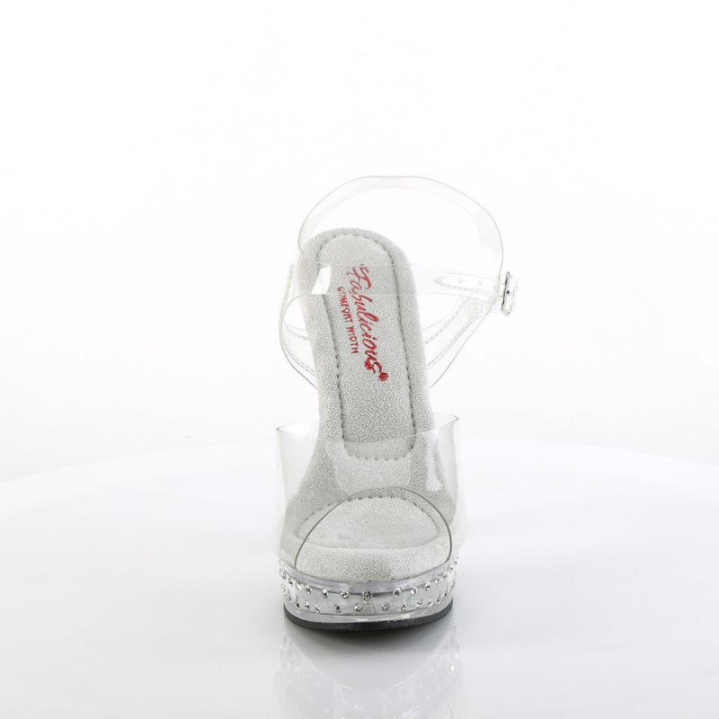Pleaser Majesty-508SDT Plateau High Heels Damen Clear | IPAWGOWLZ